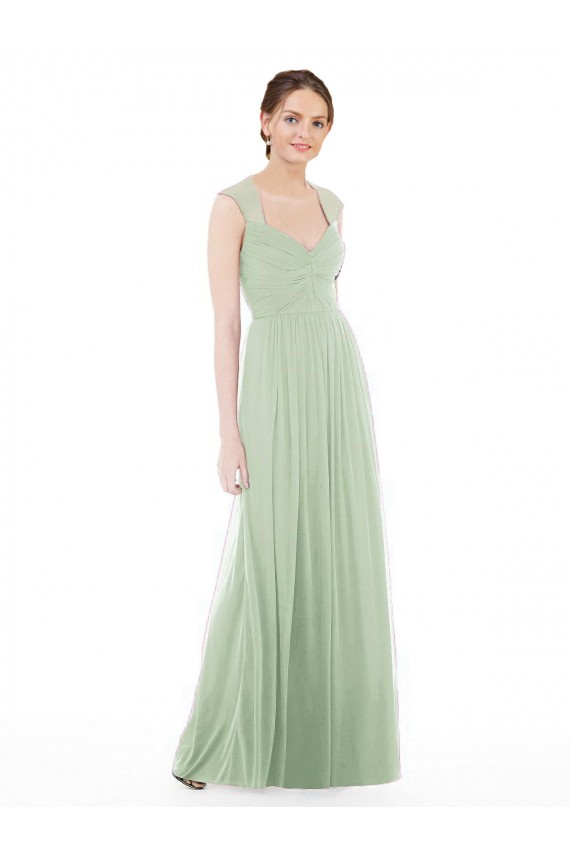Sage Soft Chiffon Sweetheart Long Cap Sleeves Formal Dress / Bridesmaid Dress Norwich