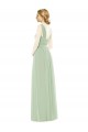 Sage Soft Chiffon Spaghetti Straps Long Sleeveless Bridal Party Dress Norwich