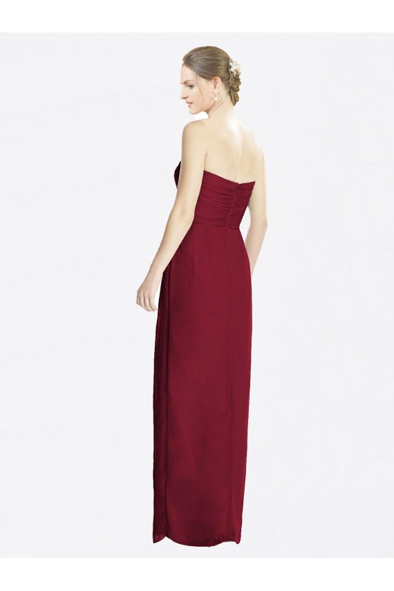 Sheath Soft Chiffon Sweetheart Long Sleeveless Bridesmaid Dress Norwich