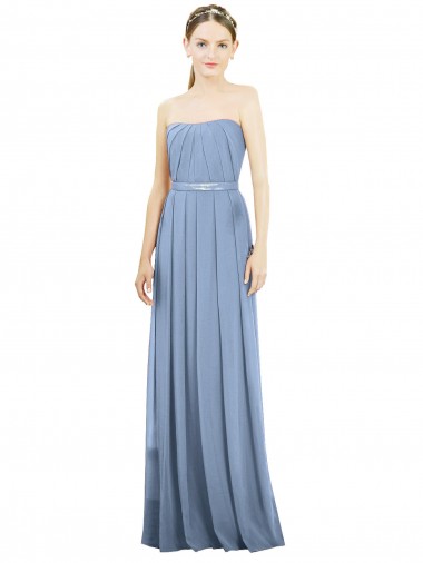 A-Line Soft Chiffon Strapless Long Sleeveless Bridesmaid Dress Norwich