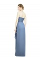 Dusty Blue Soft Chiffon Sweetheart Long Sleeveless Bridesmaid Dress Norwich