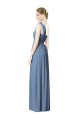 Dusty Blue Soft Chiffon One Shoulder Long Sleeveless Bridesmaid Dress Norwich