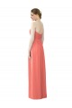 Coral Soft Chiffon Sweetheart Long Sleeveless Bridesmaid Dress Norwich