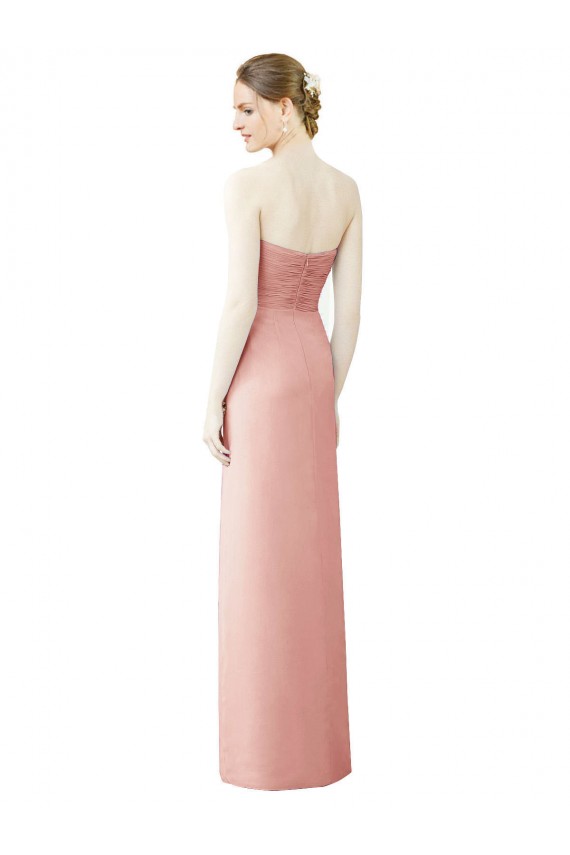 Bliss Pink Soft Chiffon Sweetheart Long Sleeveless High Low Bridesmaid Dress Norwich
