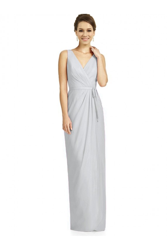 V-Back Frost Soft Chiffon V-Neck Long Sleeveless Bridesmaid Dress Norwich