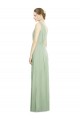 V-Back Sage Soft Chiffon V-Neck Long Sleeveless Bridesmaid Dress Norwich