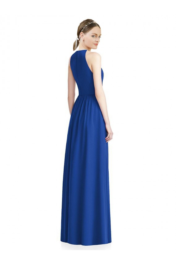 Silver Chiffon Halter Neck Long Sleeveless Bridesmaid Dress / Evening Dress Norwich