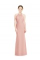 Bliss Pink Soft Chiffon Halter Neck Long Sleeveless Bridesmaid Dress Norwich