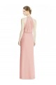 Bliss Pink Soft Chiffon Halter Neck Long Sleeveless Bridesmaid Dress Norwich
