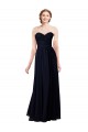 Dark Navy Soft Chiffon Sweetheart Long Sleeveless Formal Dress / Bridesmaid Dress Norwich