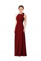Sheath Soft Chiffon Halter Neck Long Sleeveless Bridesmaid Dress Norwich