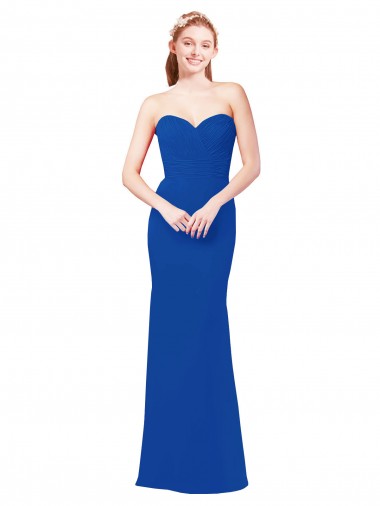 Chiffon Sweetheart Long Sleeveless Bridesmaid Dress / Evening Gowns Norwich