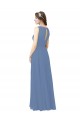 Soft Chiffon Illusion Neck Long Sleeveless Bridesmaid Dress Norwich