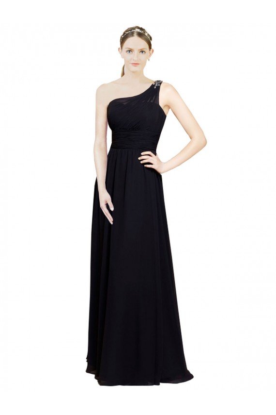 Chiffon One Shoulder Long Sleeveless Bridesmaid Dresses Norwich