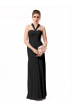 Black Chiffon Halter Neck Long Sleeveless Bridesmaid Dress / Evening Dress Norwich