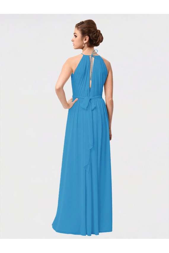 Soft Chiffon High Neck Sleeveless High Low Bridesmaid Dress Norwich