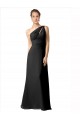 A-Line Soft Chiffon One Shoulder Long Sleeveless Bridesmaid Dress Norwich