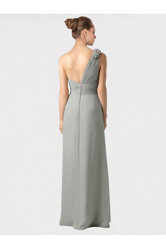 Soft Chiffon One Shoulder Long Sleeveless Bridesmaid Dress / Formal Dress Norwich