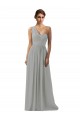 Silver Soft Chiffon One Shoulder Long Sleeveless Bridesmaid Dress Norwich