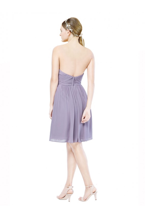 Burgundy Soft Chiffon Sweetheart Knee Length Sleeveless Bridesmaid Dress Norwich