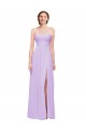 Lilac Soft Chiffon Sweetheart Long Sleeveless Evening Dress / Bridesmaid Dress Norwich