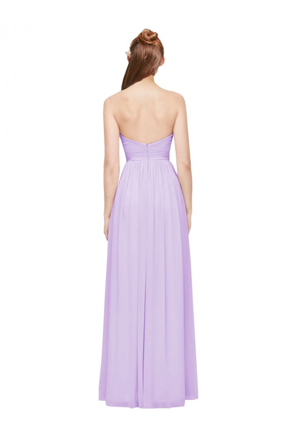 Lilac Soft Chiffon Sweetheart Long Sleeveless Evening Dress / Bridesmaid Dress Norwich