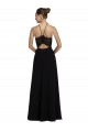 Keyhole Back Soft Chiffon & Lace Halter Neck Long Sleeveless Bridesmaid Gown Norwich