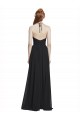 Dark Navy Chiffon Halter Neck Long Sleeveless Formal Dress / Bridesmaid Dress Norwich