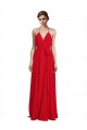 Red Chiffon Spaghetti Straps Long Sleeveless Bridesmaid Dress Norwich