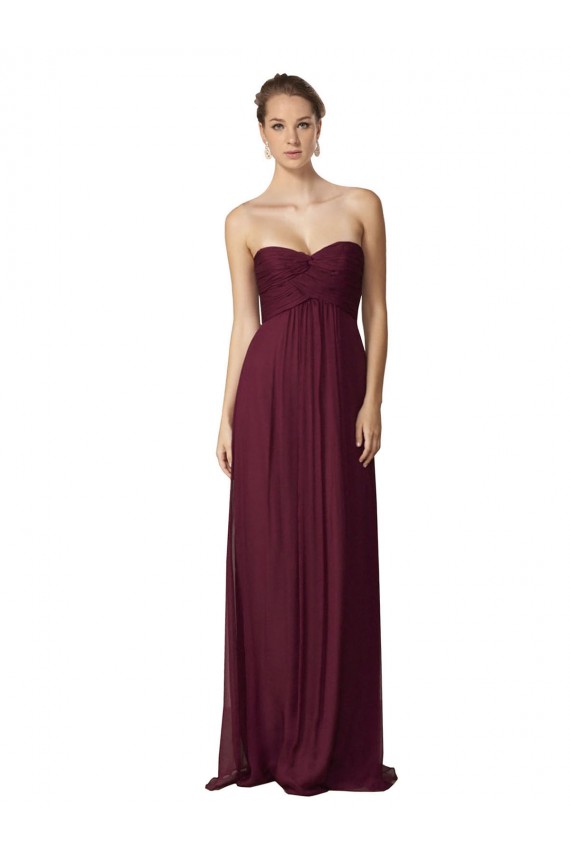Grape Soft Chiffon Sweetheart Long Sleeveless Bridesmaid Dress / Formal Dress Norwich