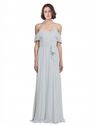 Frost Soft Chiffon Off the Shoulder Long Sleeveless Formal Dress / Bridesmaid Dress Norwich