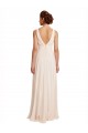 V-Back Chiffon Bateau Neck Long Sleeveless Bridesmaid Dress / Evening Dress Norwich