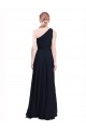 Dark Navy Chiffon One Shoulder Long Sleeveless Bridesmaid Dress / Evening Dress Norwich