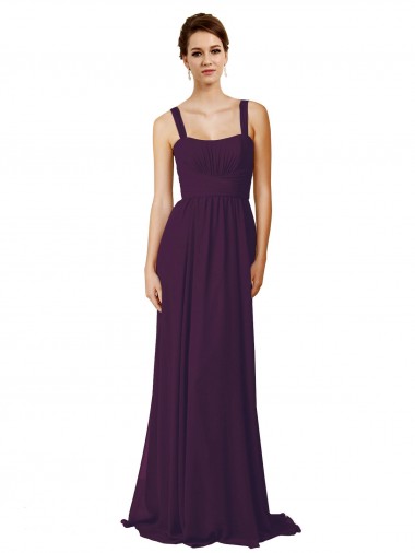 Soft Chiffon Spaghetti Straps Sweep Train Sleeveless Bridesmaid Dress Norwich
