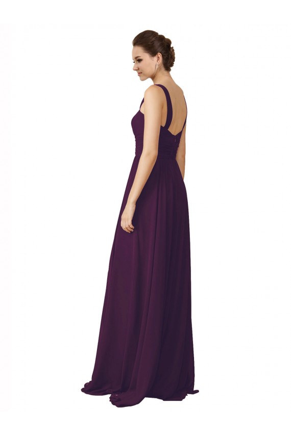 Soft Chiffon Spaghetti Straps Sweep Train Sleeveless Bridesmaid Dress Norwich