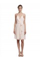 Cream Pink Soft Chiffon Halter Neck Knee Length Sleeveless Bridesmaid Dress Norwich