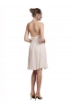 Cream Pink Soft Chiffon Halter Neck Knee Length Sleeveless Bridesmaid Dress Norwich