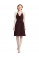 Soft Chiffon Spaghetti Straps Knee Length Sleeveless Bridesmaid Dress Norwich