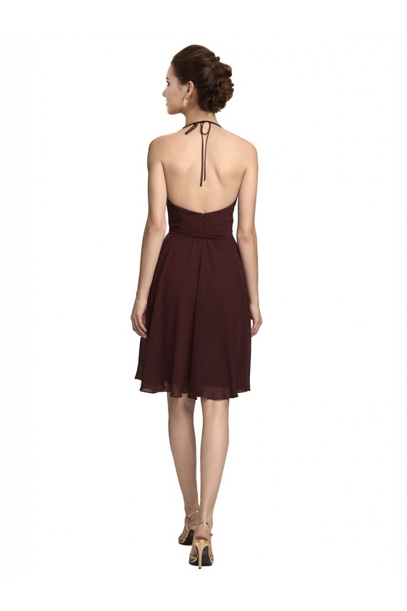 Soft Chiffon Spaghetti Straps Knee Length Sleeveless Bridesmaid Dress Norwich