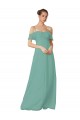 Seaside Soft Chiffon Off the Shoulder Long Flutter Sleeves Bridesmaid Dress Norwich