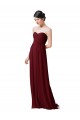 Burgundy Soft Chiffon Sweetheart Long Sleeveless Bridesmaid Dresses Norwich
