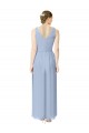 Periwinkle Soft Chiffon V-Neck Long Sleeveless Bridesmaid Dress Norwich
