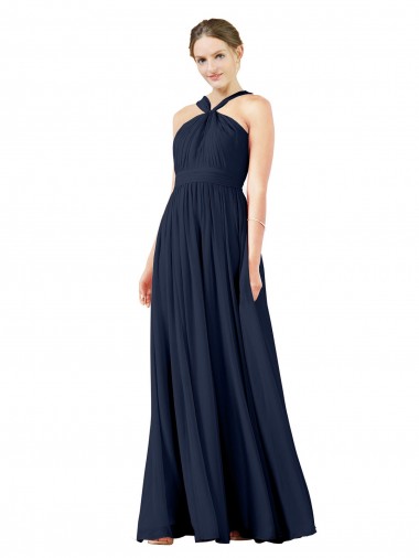 Princess Chiffon V-Neck Long Sleeveless Bridesmaid Gowns Norwich