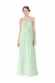 Sage Soft Chiffon Halter Neck Long Sleeveless Bridesmaid Dress Norwich