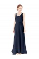 Open Back Soft Chiffon Scoop Neck Long Sleeveless Bridesmaid Dress Norwich