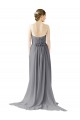 Open Back Slate Grey Chiffon Sweetheart Long Sleeveless Bridesmaid Dress / Evening Dress Norwich