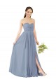Open Back Soft Chiffon Sweetheart Long Sleeveless Evening Gowns / Bridesmaid Dress Norwich