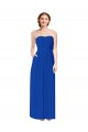 Open Back Royal Blue Soft Chiffon Sweetheart Long Sleeveless Bridesmaid Dress Norwich