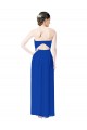 Open Back Royal Blue Soft Chiffon Sweetheart Long Sleeveless Bridesmaid Dress Norwich