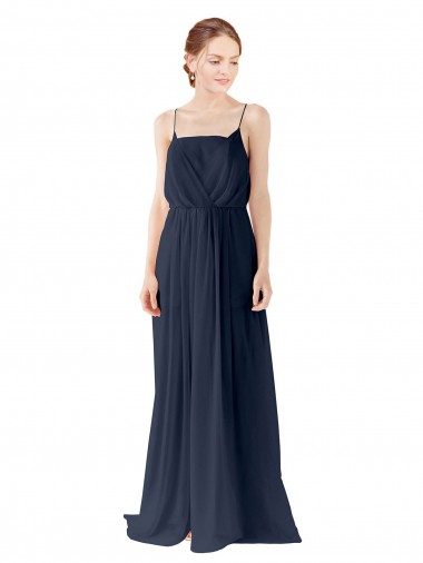 Open Back Chiffon Spaghetti straps Long Sleeveless Bridesmaid Dress / Evening Gowns Norwich